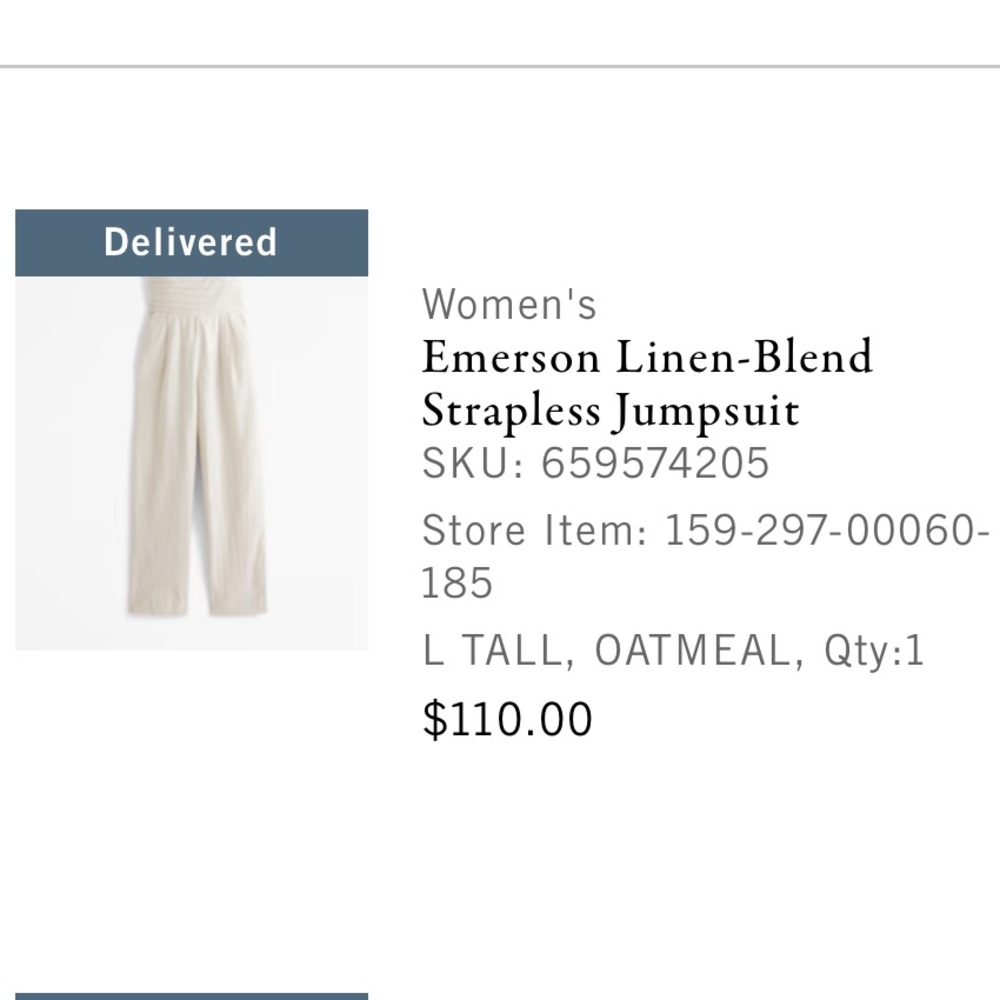 Abercrombie & Fitch Beige Strapless Jumpsuit